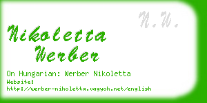 nikoletta werber business card
